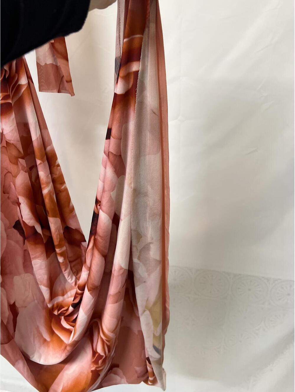 AFRM Thelma Dress in Peach Roses - Picture 8 of 9